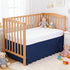 100% 400 Count 52"X28" 14" Scallop Edge Crib Skirt Navy Blue, Egyptian Cotton Thread Crib Skirt Dust Ruffle,Double