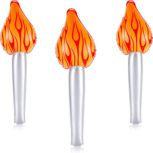 Gejoy 3 Pieces Inflatable Torch - Fun Torch Inflates for Medieval Luau Themed Party Sports Competitions, 16 Inches