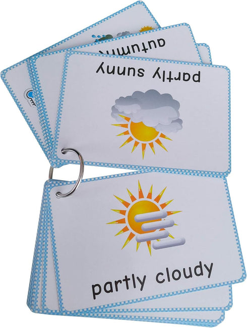 Weather & Seasons Flashcards, Educational Learning Toys for Toddlers, Kindergarten Supplies
