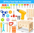 Set 39 3 4 5 6 Kids Tool with Electric Drill, Pcs Wooden Toddler Play Tool Bench Kits with Tool Box, Montessori STEM