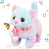Easfan Walking Kitty Plush Toy, Electric Interactive Rainbow Cat Stuffed Animal, Meowing Kitten Pet Toy for Kids