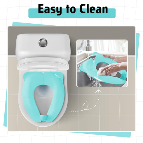 Maliton Travel Potty Seat for Toddler, Portable with Storage Bag, Aqua Green