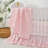 Brandream Crib Bed Skirt for Baby Girls Boys Blush Pink Boho Bohemian Solid Cotton Toddler Bedskirt Farmhouse Chic