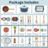 Sets Sets 3-5, Lehoo Castle Wooden Play Kitchen Accessories, Play Pots and Pans for Kids, Play Food for Kids Kitchen