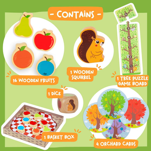 Nene Toys Squirrel in The Orchard - Cooperative Educational Game for Kids 2+ Years