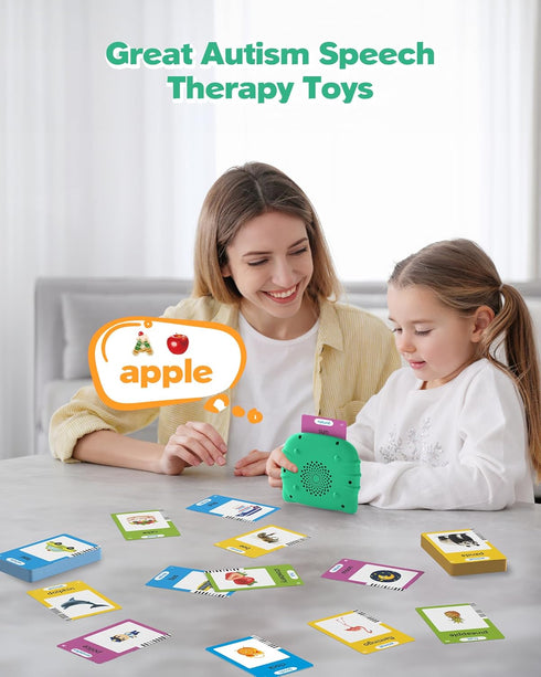 1 2 3 4 224 Talking Flash Cards for Toddlers Year Olds, Montessori Language Learning with Words, Pocket Speech Therapy