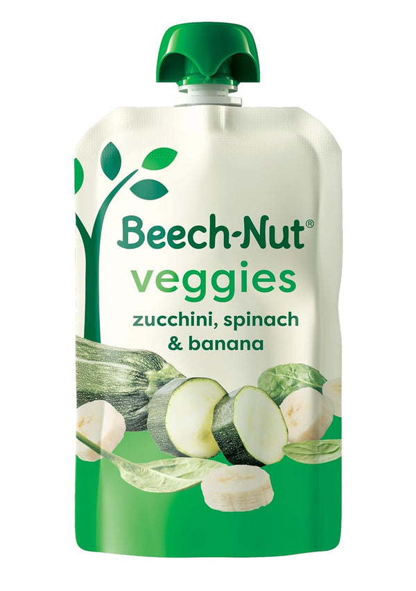 Beech-Nut Baby Food Pouches, Zucchini Spinach & Banana Veggie Puree Baby &