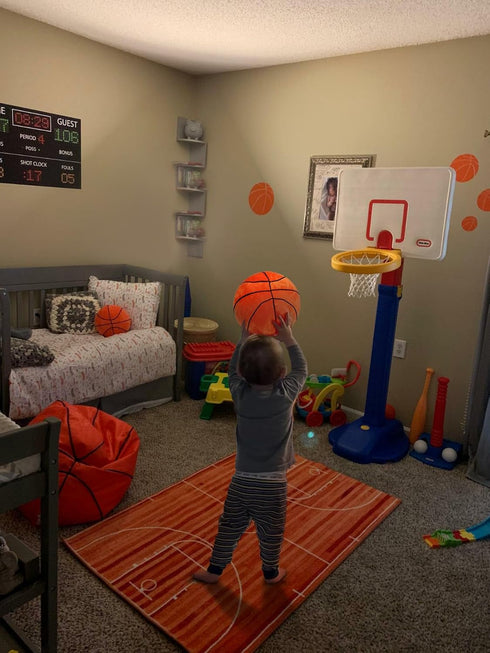 T play Basketball Plush Pillow, Soft Stuffed Throw Toy for Boys, Room Decor for Ages 1-3