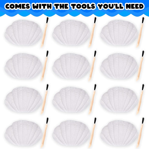ArtCreativity Ocean Animals Excavation Kit - 12 Seashells, 12 Tools, and 12 Different Sea Animal Toys for Themed Parties