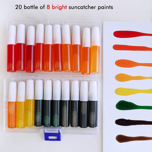 27 Sets Winlyn Fall Leaf Suncatchers Ornaments Decorations DIY Window Paint Art Suncatchers Craft Kits Autumn Maple