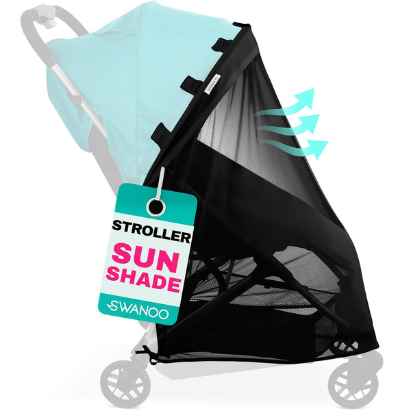 Swanoo Stroller Sun Shade Cover, Mosquito Net for Stroller Shade Extender with