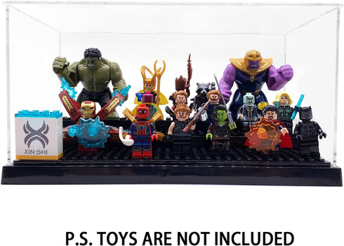 Black Display Case for Minifigure Action Figures - Perfect for LEGO Collectors
