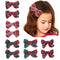 JIAHANG Christmas Hair Bow Clips in Pairs, Festival New Year Floral Printed Alligator Clips with Snowflake 10PCS for