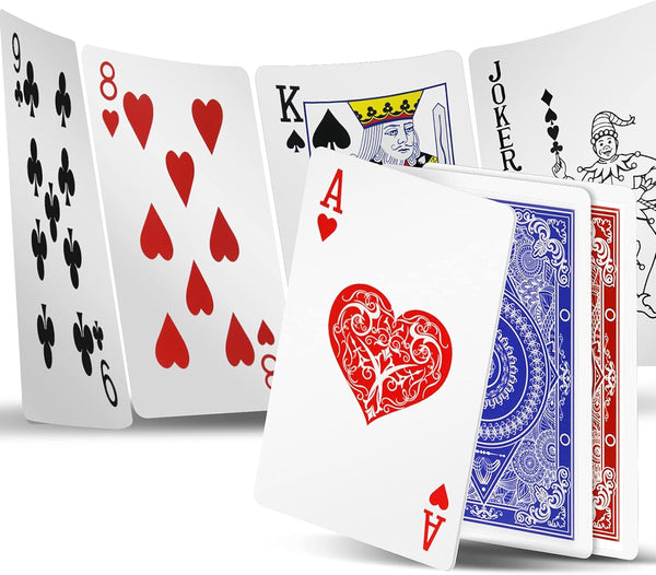 Playing Cards 2 Decks Waterproof Plastic Poker Cards for Texas Holdem and More Card Games