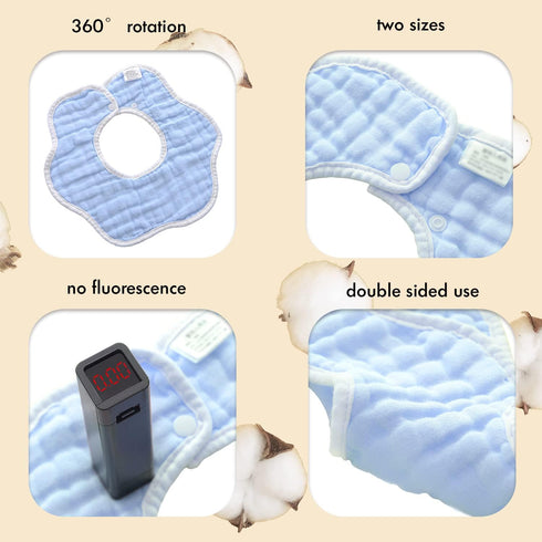 Baby Muslin Drool Bibs for Girl Boy, Teething Bibs, Cotton Muslin Bibs