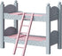 18 in. Doll Wooden Convertible Bunk Bed - Olivia's Little World, Gray with White Polka Dots and Pink Accents