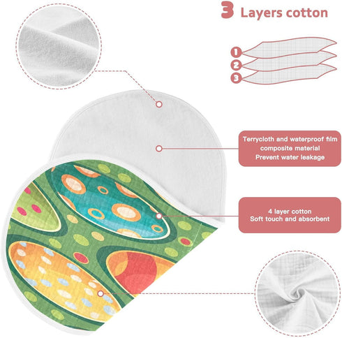 YETTASBIN Easter Egg Muslin Baby Burp Cloth, Super Soft Absorbent Cotton Burp Rag Baby Bibs Feeding Cloth for Newborn