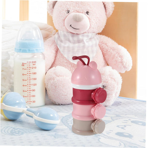 Colorful Three Layer Formula Storage Container for Travel Airtight Seal Easy Dispensing Snack Holder with Individual