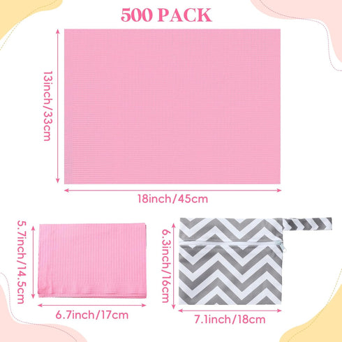 Vercraft 500 18'' 13'' 2 Pcs x Disposable Changing Pad Liners with Baby Diaper Caddy Bag Ply Disposable Leak Proof