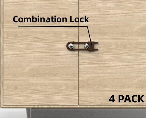 4 PACK Child Proof Sliding Cabinet Door Code Locks, Adjustable U Shaped Baby Safety Latches for Knob Handle Drawers
