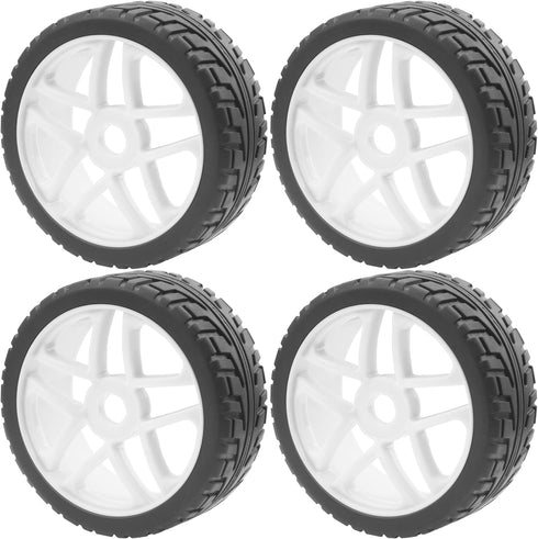 ShareGoo OD 4.09" Rubber 1/8 RC Buggy Tires and 17mm Hex Wheels Rim Compatible with Arrma Typhon Kyosho Losi VRX Redcat