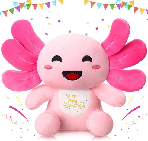 10 Inch Pink Axolotl Plush - Soft Cute Stuffed Animal Pillow for Kids Girls Birthday Gifts, Party Favor, Home Decor
