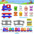 Set 2-4, Counting 1 2 3 Train for Toddlers Electric Toy Train with Farm Animals & Music & Lights, Montessori & Sorting