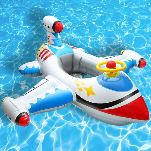 OVV Baby Inflatable Pool Float Swimming Float Boat with Steering Wheel Horn for