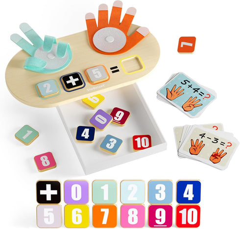 TOP BRIGHT Educational Learning Number Toy for Toddler – Finger Counting Math Toys for Age 3+ – Montessori Toy