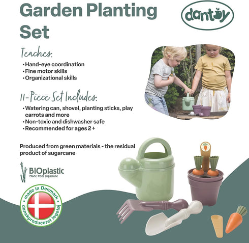 Set 11pcs, Playset, 2+ Dantoy: Green Garden - Planting - Pretend Play Gardening & Food Realistic Tool Toys, Recycled