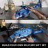 Set (1711 Military Helicopter Building Large Army Plane Model, Rotating Rotor Blades, Compatible with Lego for Boys