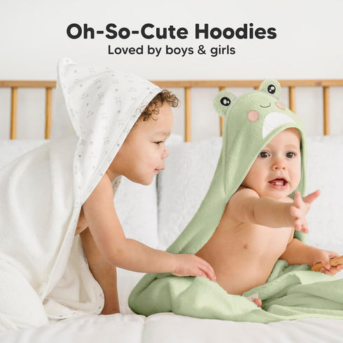 KeaBabies Hooded Baby Towel for Newborn - Viscose Derived from Bamboo Large Baby Bath Towels with Hood for Boys, Girls