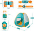 FUN LITTLE TOYS Kids Camping Set, Pop Up Play Tent with Battery Lantern and Drawstring Bag for Indoor Outdoor Pretend