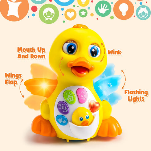 JOYIN Baby Toys Duck - Infant Dancing Crawling Musical Toy 18+ Months with Music & Lights, Baby Easter Basket Gift
