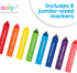 Ooly Thick Toddler Markers with Jumbo Grip, Mighty Mega Triangle Tip Markers for Toddlers with Jumbo Barrel, Perfect