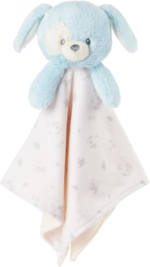 GUND Baby Sustainably Soft Puppy Lovey, Stuffed Animal Plush Blanket from 100% Recycled Materials, Blue/Cream, 10”