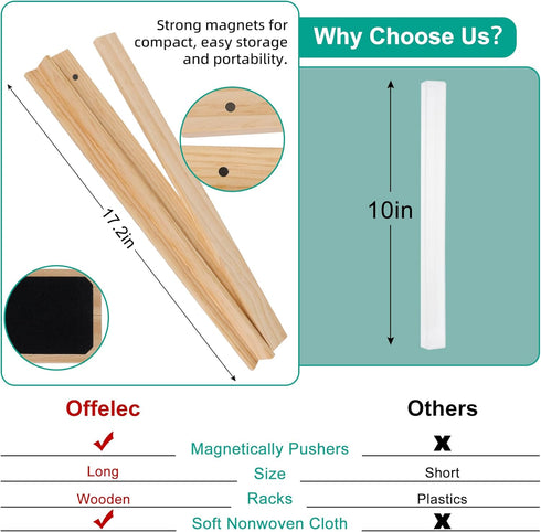 Set 4 Upgraded Mahjong Racks with Pushers, of Trays for American Mahjong Games, Wooden Holders for Mahjong, Dominoes