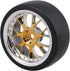 4PCS Plastic RC 1:10 On-Road Racing Car Drift Smooth Tire & Y-Shaped Plated Yellow Wheels