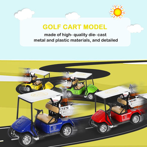1:36 Pullback 3.9 Inch(4 Jerify Mini Golf Cart Model Toy Metal Pull Back Action Cart Scale Golfcart Vehicle Toys