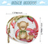 Valentines Bear Round Pacifier Storage Case with Zipper, Portable Pacifier Case for Travel, Diaper Bag & Purse