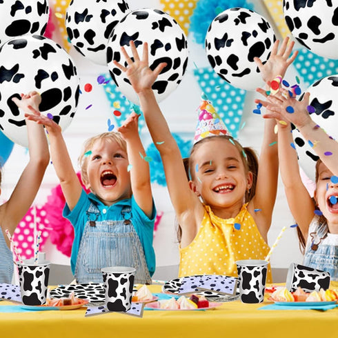 25 PCS Cow Balloons, Funny Cow Print Balloons for Cowboy Party Western Theme Birthday Decorations