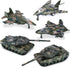 Crelloci 5 Pack Die Cast Fighter Jet Tank Toy, Pull Back Army