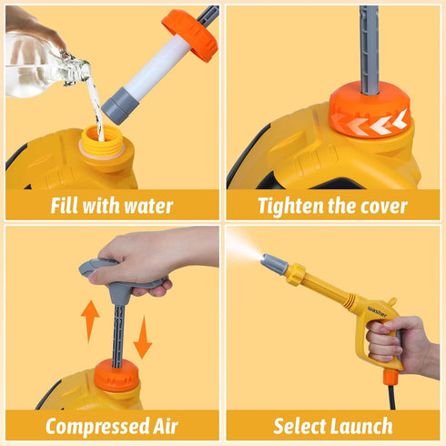 Kids Clean Car Washer Toys with Scraper, Sponge, and Towel - Pretend Play Car Wash Gun for Boys and Girls Gift