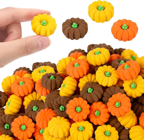 Chuangdi 75 Pcs Pumpkin Erasers Bulk, Fall Mini Novelty Party Pencil Erasers for Kids, Teacher Rewards