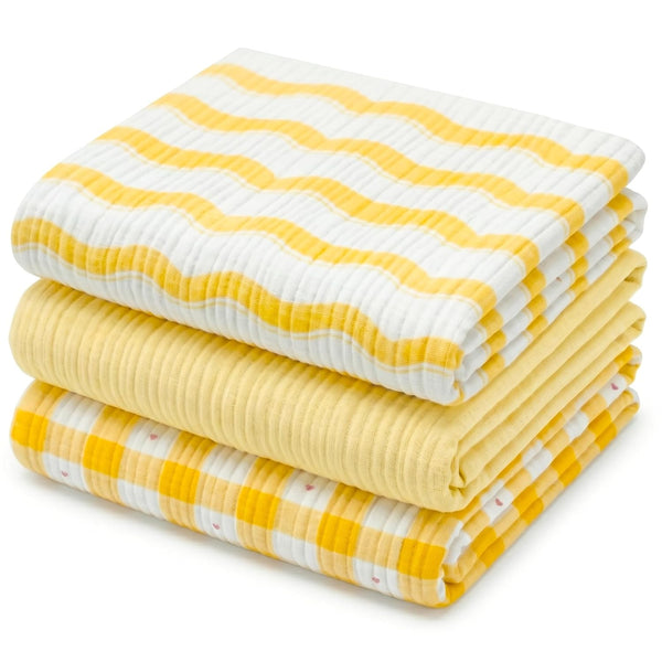 Muslin Swaddle Blankets for Newborns, 3 Pack Multipurpose 100% Organic Cotton, Ultra