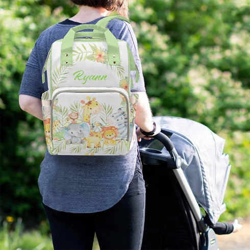 InterestPrint Backpack Customized Red Rose Flowers Floral Monogram Diaper Bags with Name Bag Diaper for Mom Girl