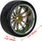 Mxfans 4PCS RC1/10 On Road Car Drift Tires & Plastic Plating Golden 12-Spoke Wheel Rims