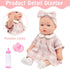 12 6-Piece Packaged Baby Doll Classic Checkered Dress & Accessories Gift Box Soft Realistic Lifelike Baby Dolls