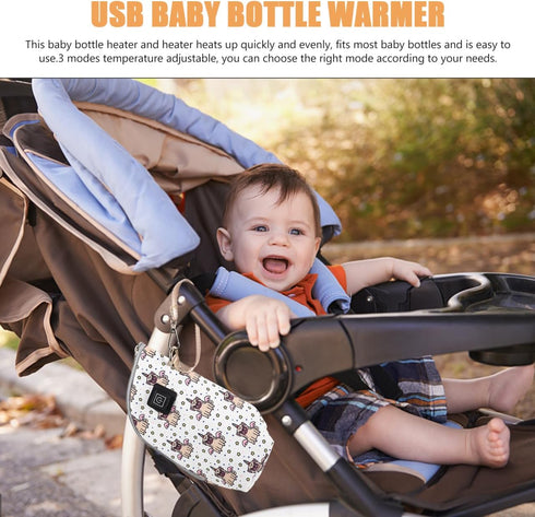 LIOOBO Settings Bottle Warmer Bag Bottle Sleeve Heat Portable Car Travel Accessory for Boys and Girls