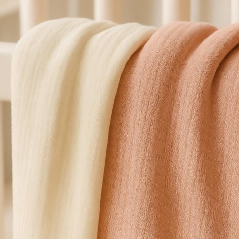 SUNSHINE & SNUGGLES 100% 2- Pack Soft Cotton Swaddles for Newborns, - Large, Breathable Baby Blanket - Versatile